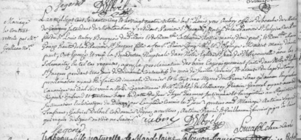 Acte de mariage Olympe de GOUGES